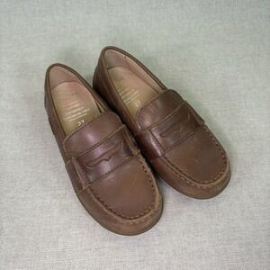 Geox "New‎ Fast" Boys Dress Shoes Brown Penny Loafers Size 10.5 US EU 27